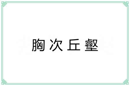 胸次丘壑