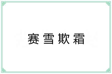 赛雪欺霜