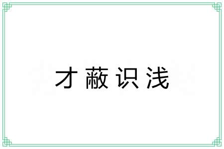 才蔽识浅