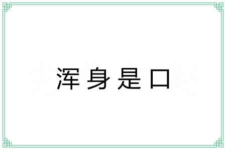 浑身是口