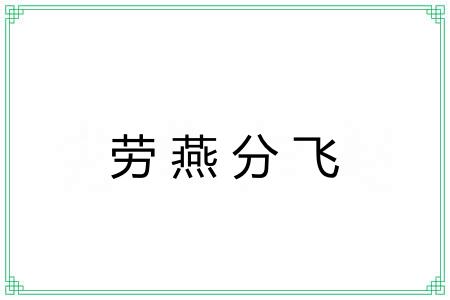 劳燕分飞